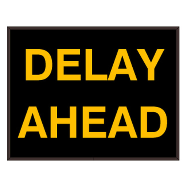 Signal-Tech 44365 PHX1418A-L559/12-24VDC "DELAY AHEAD" Outdoor Blank-out LED Backlit Sign