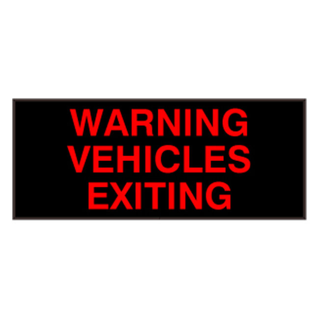 Signal-Tech 44500 PHX1434R-L588/120-277VAC "WARNING VEHICLES EXITING" Outdoor Blank-out LED Backlit Sign