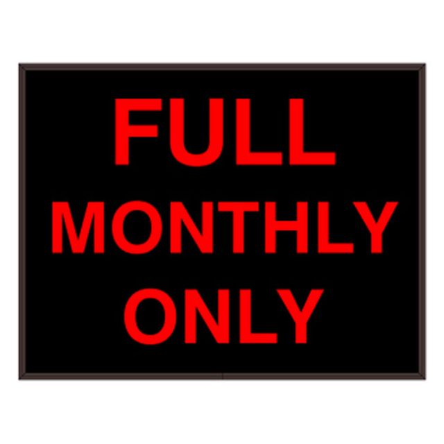 Signal-Tech 45691 PHX1418R-B681/120-277VAC "FULL MONTHLY ONLY" Outdoor Blank-out LED Backlit Sign