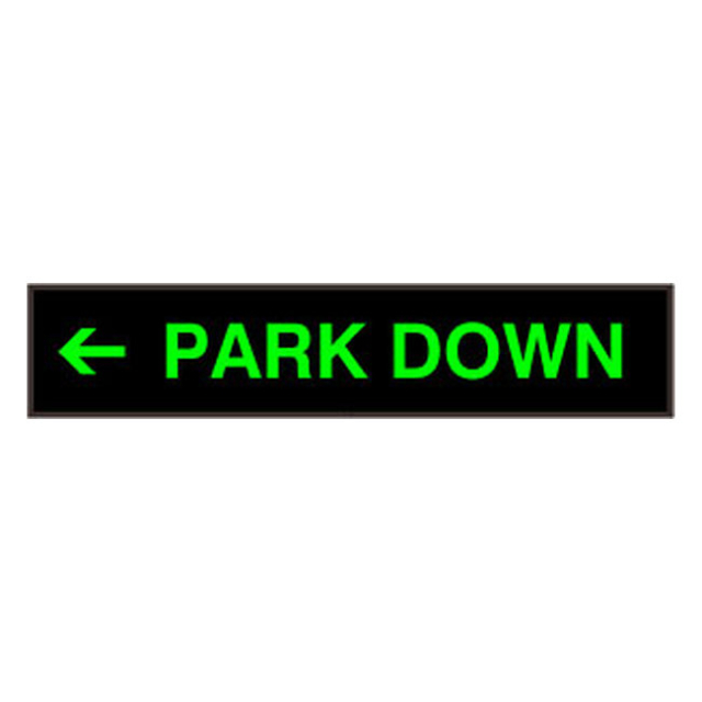 Signal-Tech 45960 PHX734G-L761/120-277VAC "PARK DOWN w/ Left Arrow" Outdoor Blank-out LED Backlit Sign