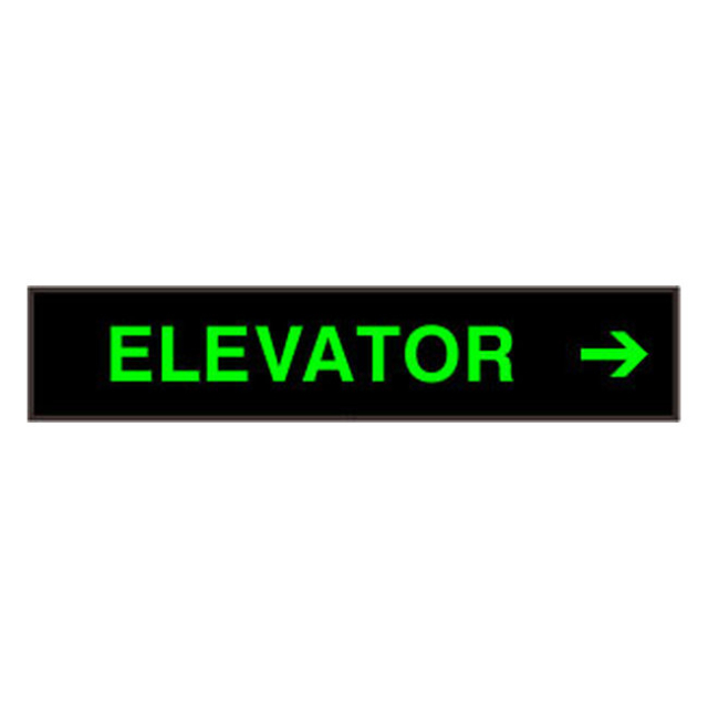 Signal-Tech 45965 PHX734G-I335/120-277VAC "ELEVATOR w/ Right Arrow" Outdoor Blank-out LED Backlit Sign