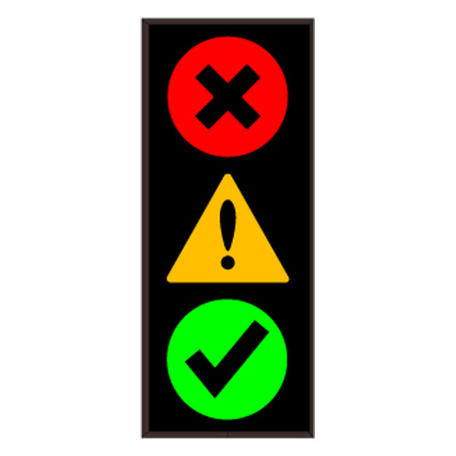 Signal-Tech 47721 PHX3414RAG-M238/120-277VAC "X w/ Circle | Exclamation w/ Triangle | Check w/ Circle" Outdoor Blank-out LED Backlit Sign