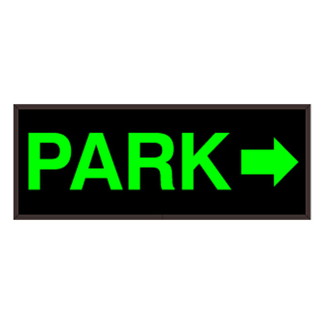 Signal-Tech 49016 PHX718G-F745/120-277VAC "PARK w/ Right Arrow" Outdoor Blank-out LED Backlit Sign