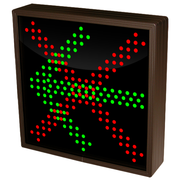 Signal-Tech 49031 TCL1010RG-B472TS/120-277VAC "X | Left Arrow" Outdoor Blank-out LED Direct-view Sign