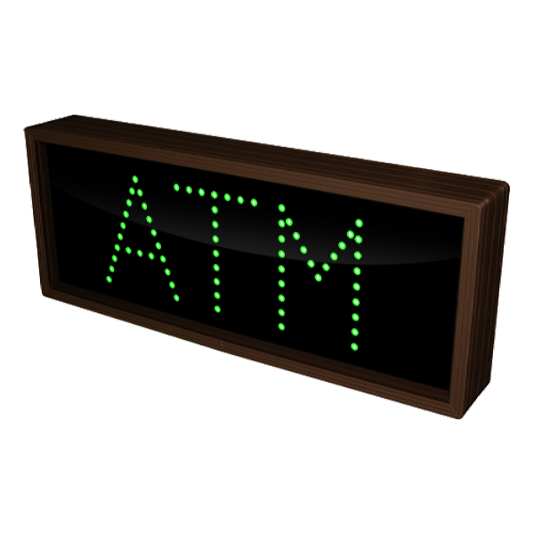 Signal-Tech 49205 TCL718G-125/12-24VDC "ATM" Outdoor Blank-out LED Direct-view Sign