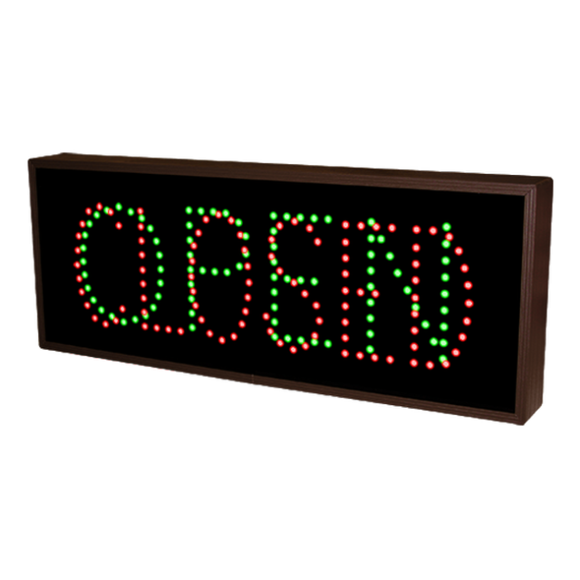 Signal-Tech 4942 TCL1026GR-100/120-277VAC "OPEN | CLOSED" Outdoor Blank-out LED Direct-view Sign