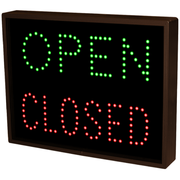 Signal-Tech 5112 TCL1418GR-100/120-277VAC "OPEN | CLOSED" Outdoor Blank-out LED Direct-view Sign