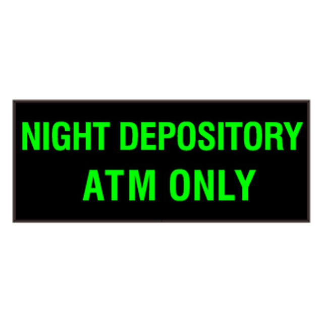 Signal-Tech 51254 PHX1434GG-N009/120-277VAC "NIGHT DEPOSITORY | ATM ONLY" Outdoor Blank-out LED Backlit Sign