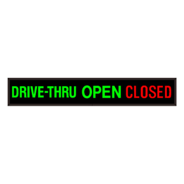 Signal-Tech 52192 PHX742GGR-M294/120-277VAC "DRIVE-THRU | OPEN | CLOSED" Outdoor Blank-out LED Backlit Sign