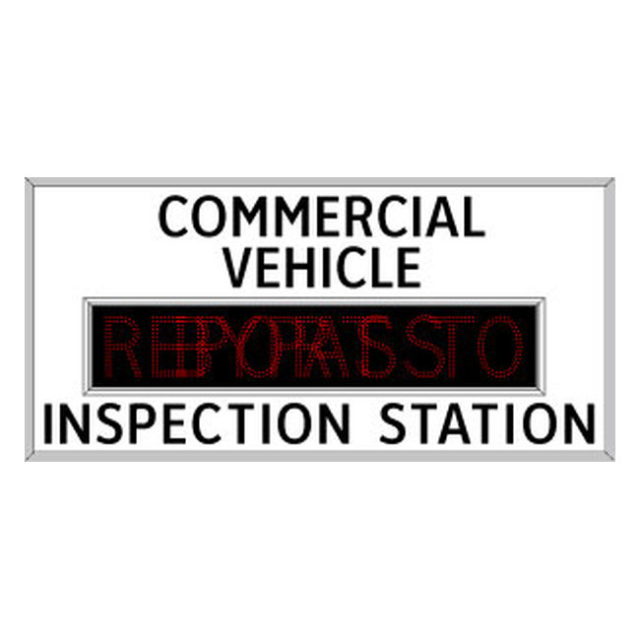Signal-Tech 52241 LPS49102RR-N221/120-277VAC "COMMERCIAL VEHICLE INSPECTION STATION| REPORT TO | BYPASS" LED Panel Sign