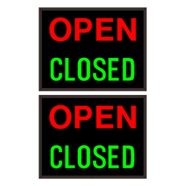 Signal-Tech 52541 PHX1418DRGRG-100/120-277VAC "OPEN | CLOSED | OPEN | CLOSED" Outdoor Blank-out LED Backlit Sign
