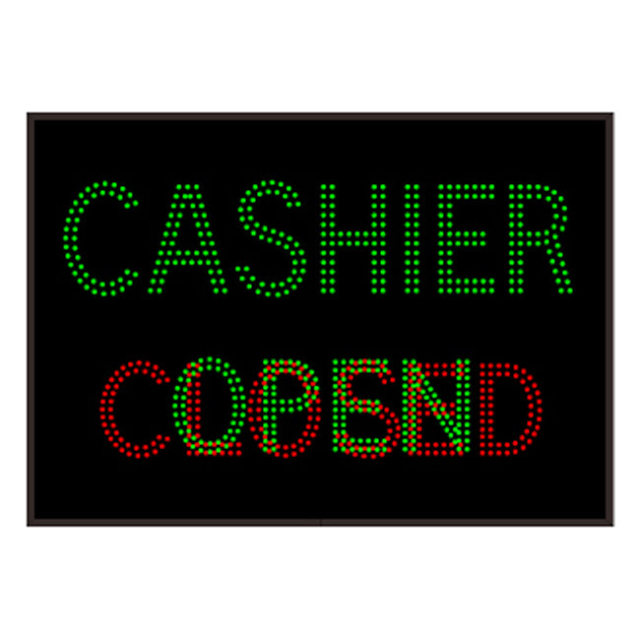 Signal-Tech 52966 TCL2434GGR-C966DS/120-277VAC "CASHIER | OPEN | CLOSED" Outdoor Blank-out LED Direct-view Sign