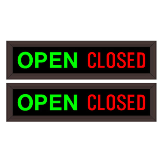 Signal-Tech 53060 PHX9.37536.375DGRGR-100/120-277VAC "OPEN | CLOSED | OPEN | CLOSED" Outdoor Blank-out LED Backlit Sign