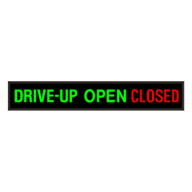 Signal-Tech 53915 PHX742GGR-503/120-277VAC "DRIVE-UP | OPEN | CLOSED" Outdoor Blank-out LED Backlit Sign