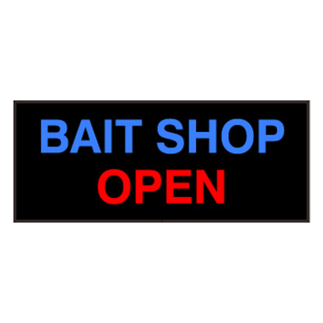 Signal-Tech 54153 PHX1434BR-N701/120-277VAC "BAIT SHOP | OPEN" Outdoor Blank-out LED Backlit Sign