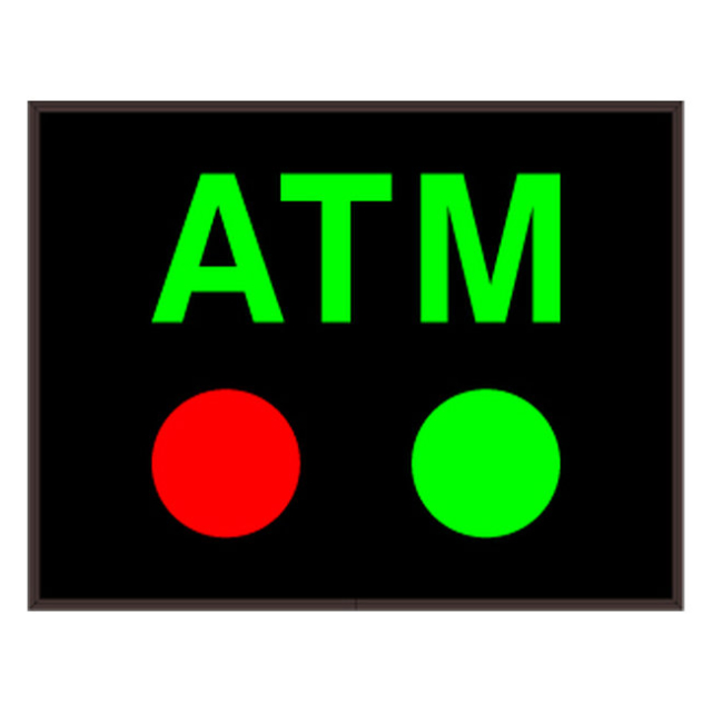 Signal-Tech 55404 PHX1418GRG-N847/120-277VAC "ATM | Red Indicator Dot | Green Indicator Dot" Outdoor Blank-out LED Backlit Sign