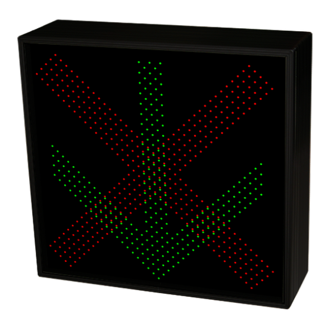 Signal-Tech 56046 STR3636RG-175/120-277VAC "X | DOWN ARROW" Traffic-Grade LED Blank-Out Sign