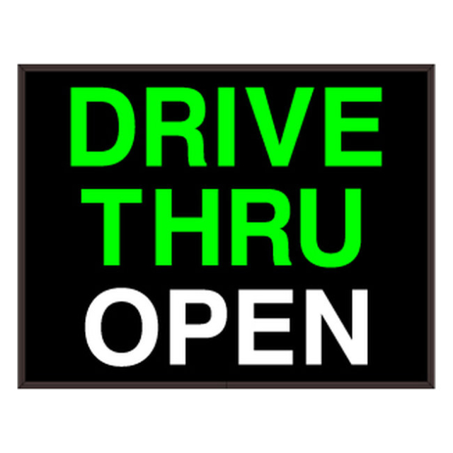 Signal-Tech 56456 PHX1418GW-510/120-277VAC "DRIVE THRU OPEN" Outdoor Blank-out LED Backlit Sign
