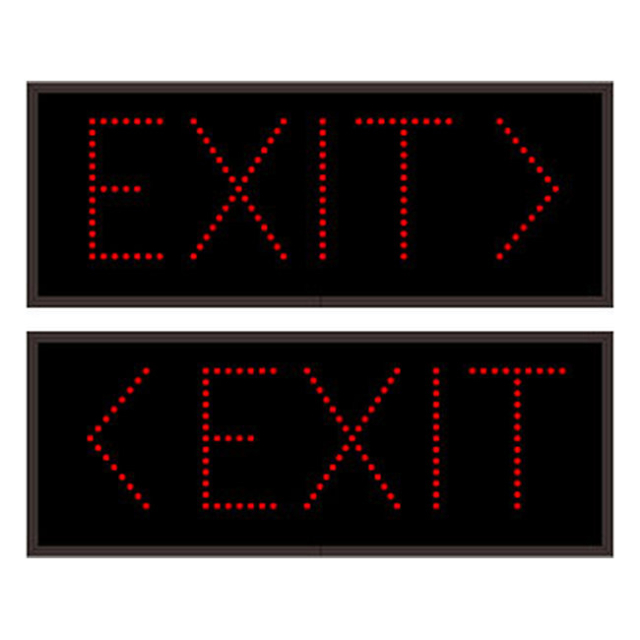 Signal-Tech 59683 TCL1026DRR-P220/120-277VAC "EXIT w/ Right Chevron | EXIT w/ Left Chevron" Outdoor Blank-out LED Direct-view Sign