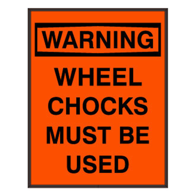 Signal-Tech 60537 PHXF1814W-P448CK/120-277VAC "WARNING WHEEL CHOCKS MUST BE USED" Outdoor LED Backlit Sign
