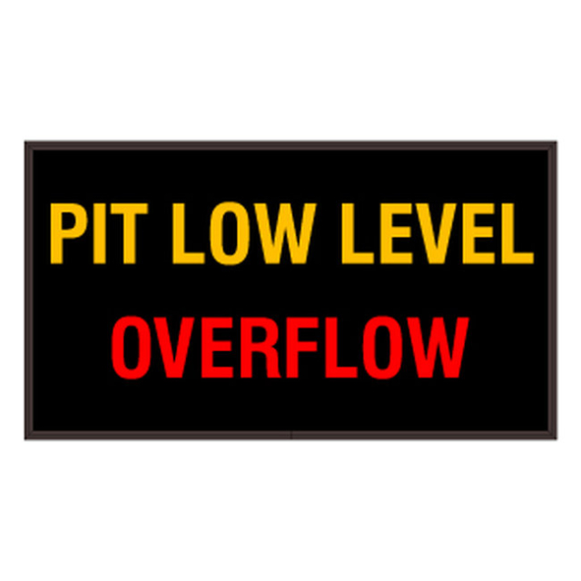 Signal-Tech 61885 PHX1018AR-P881/120-277VAC "PIT LOW LEVEL | OVERFLOW" Outdoor Blank-out LED Backlit Sign
