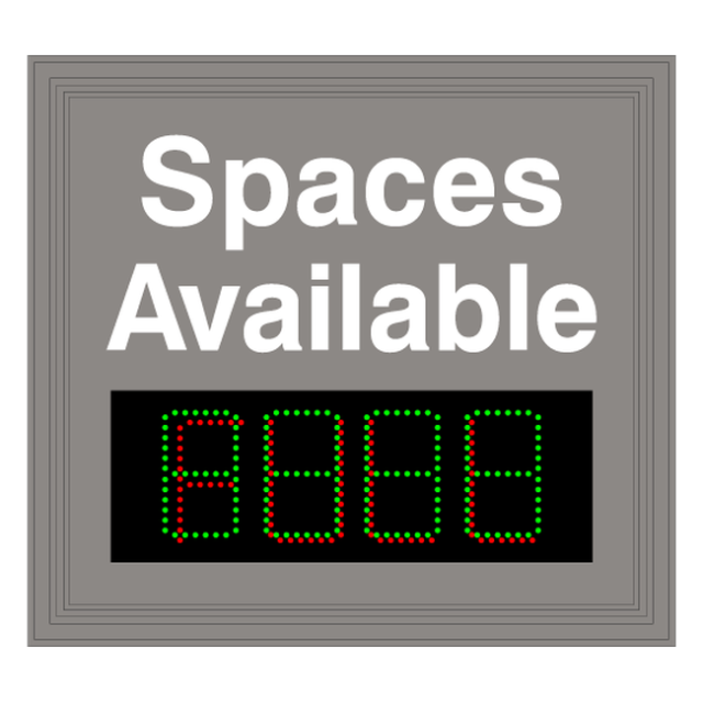 Signal-Tech 63412 S-SA2123GR-01-M809/120-277VAC "Smart Sign Spaces Available | 4-Digit Seven Segment w/ FULL" Space Available Sign