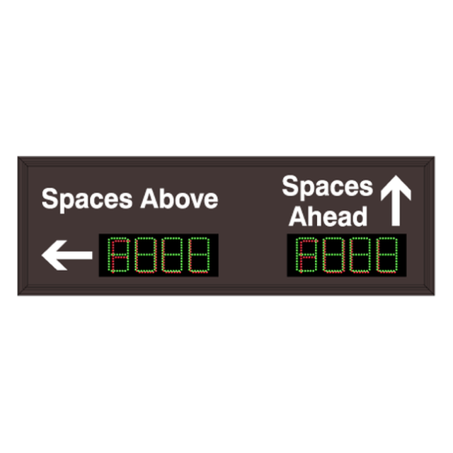 Signal-Tech 64278 S-SA2060GR-02-Q565/120-277VAC "Smart Sign Spaces Above w/ Left Arrow | 4-Digit Seven Segment w/ FULL | Spaces Ahead w/ Up Arrow | 4-Digit Seven Segment w/ FULL" Space Available Sign