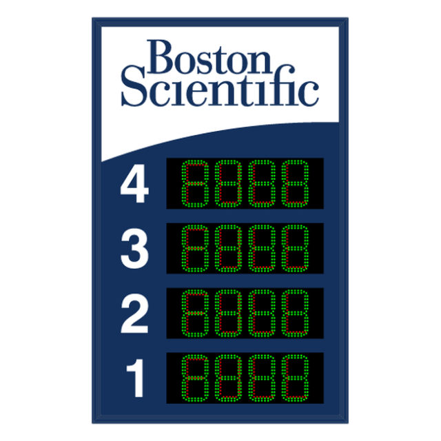 Signal-Tech 64790 S-SA6541WGR-Q723/120-277VAC "Smart Sign Boston Scientific 4-1 | 4-Digit Seven Segment w/ FULL" Space Available Sign
