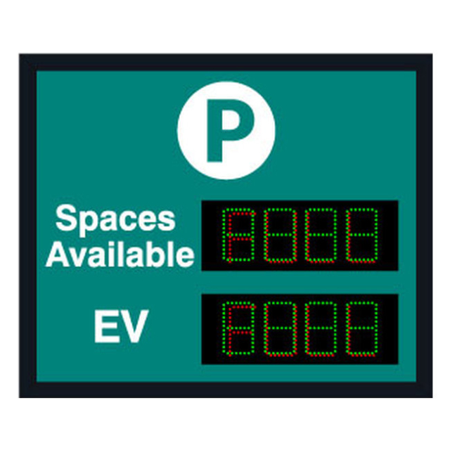 Signal-Tech 66863 SA3036GR-02-S327/120-277VAC "Parking P Spaces Available EV | 4-Digit Seven Segment w/ FULL" Space Available Sign
