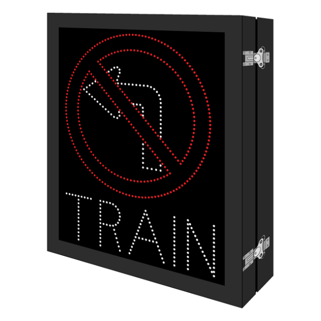 Signal-Tech 68095 DOT3529RW-D601/9-24VDC R3-2 No Left Turn Symbol w/ Train DOT LED Blank-Out Sign