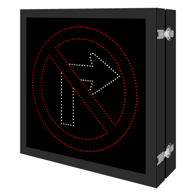 Signal-Tech 68196 DOT3535RW-A049/100-240VAC R3-1 No Right Turn Symbol DOT LED Blank-Out Sign
