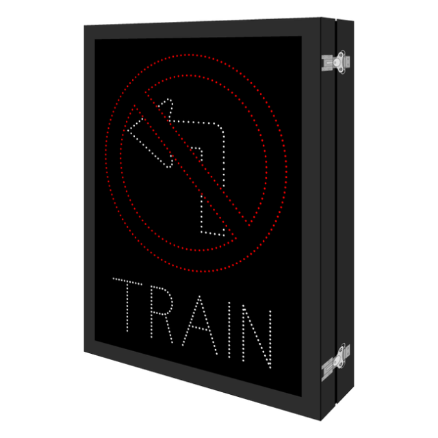 Signal-Tech 68323 DOT5341RWW-S724/100-240VAC R3-2 No Left Turn Symbol w/ TRAIN DOT LED Blank-Out Sign