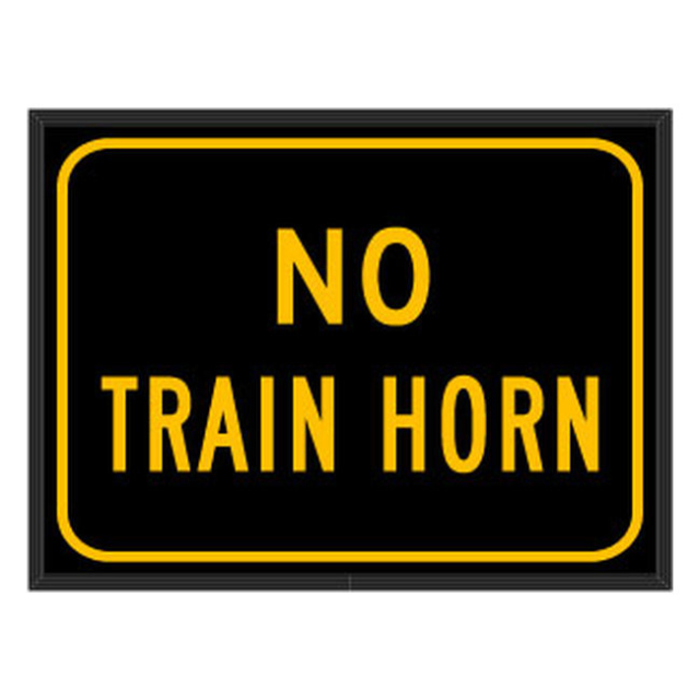 Signal-Tech 69368 STRB1824A-T030/120-277VAC NO TRAIN HORN w/ Border Blank-Out Internally Illuminated LED Traffic Sign