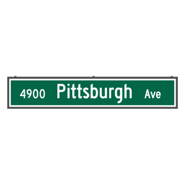 Signal-Tech 70402 SNS1896W-S526G/100-277VAC "4900 Pittsburgh Ave" Street Name Signs