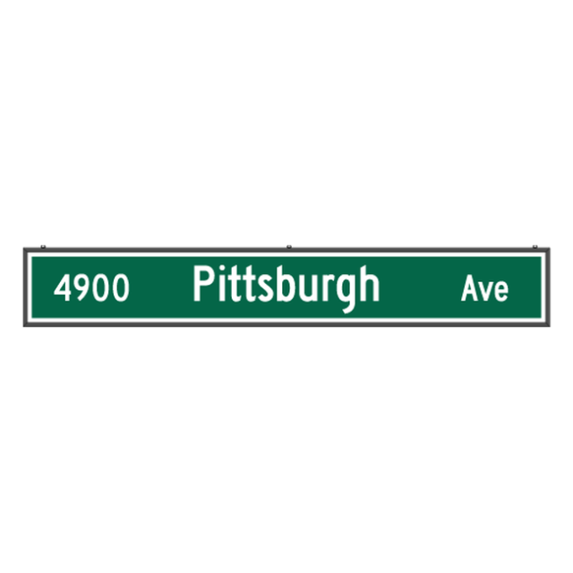 Signal-Tech 70403 SNS18120W-S526G/100-277VAC "4900 Pittsburgh Ave" Street Name Signs