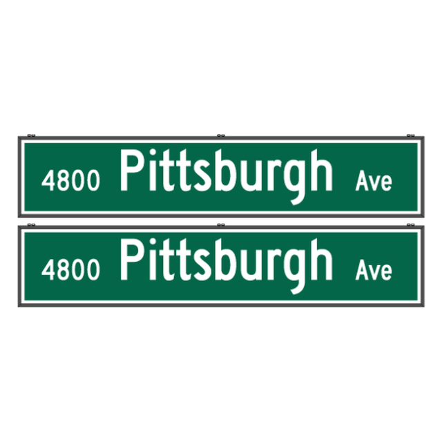 Signal-Tech 70407 SNS24120DWW-S522G/100-277VAC "4900 Pittsburgh Ave | 4800 Pittsburgh Ave" Street Name Signs