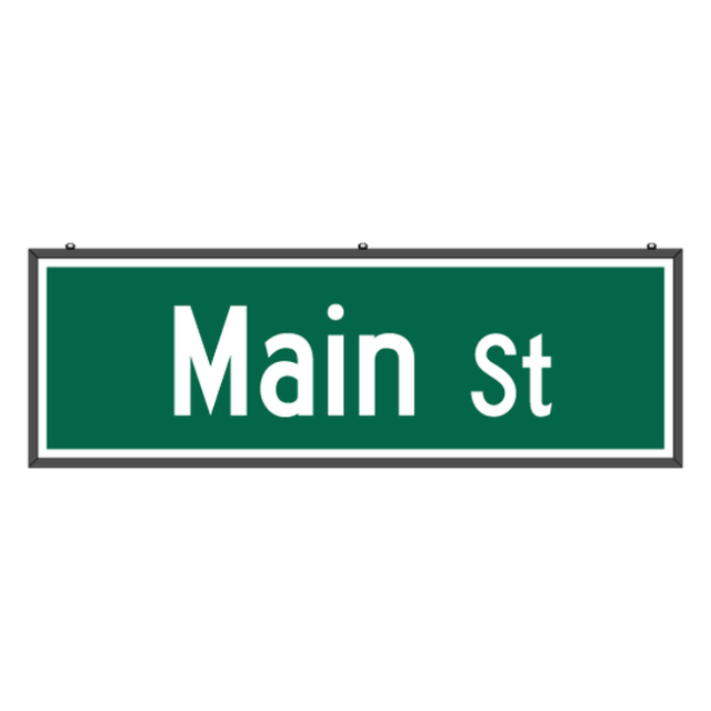 Signal-Tech 70408 SNS2472W-S520G/100-277VAC "Main St" Street Name Signs
