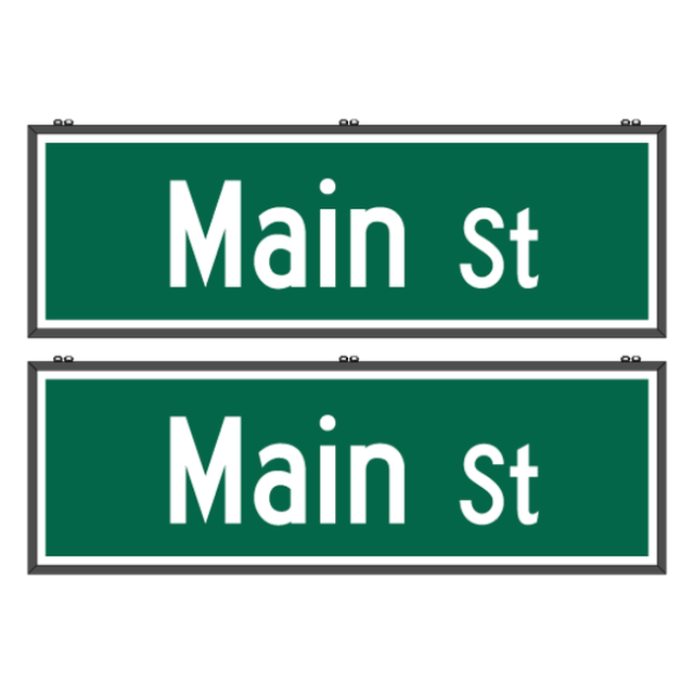 Signal-Tech 70409 SNS2472DWW-S518G/100-277VAC "Main St | Main St" Street Name Signs