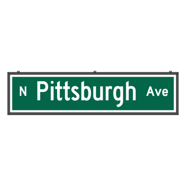 Signal-Tech 70412 SNS1872W-S517G/100-277VAC "N Pittsburgh Ave" Street Name Signs