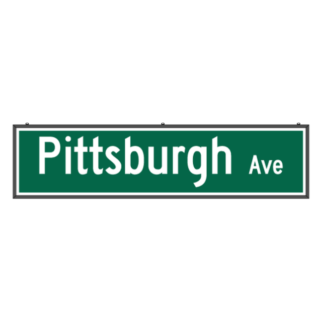 Signal-Tech 70414 SNS2496W-S528G/100-277VAC "Pittsburgh Ave" Street Name Signs