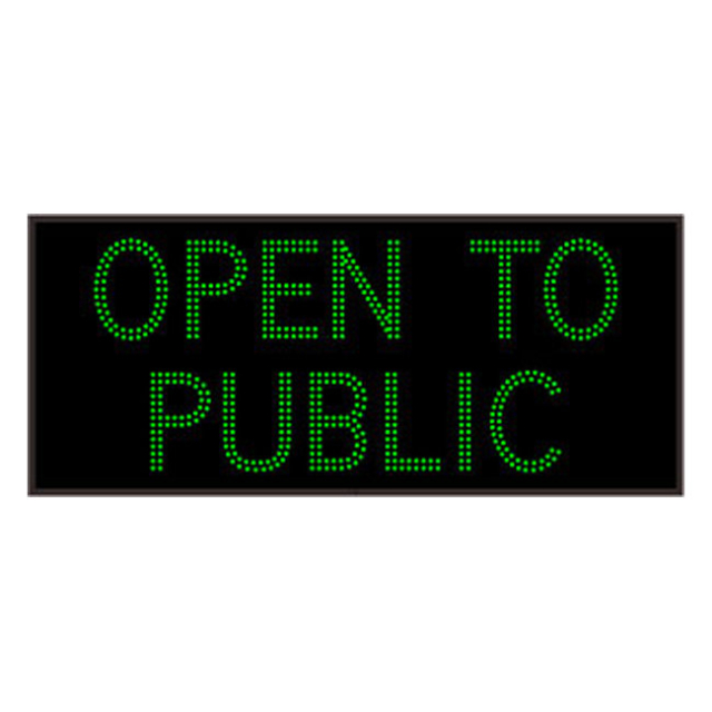 Signal-Tech 70681 TCL1842G-B800DS/120-277VAC "OPEN TO PUBLIC" Outdoor Blank-out LED Direct-view Sign