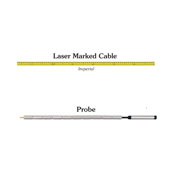Solinst 112300 Replacement Yellow Laser Marked Cable 1000ft with Probe 10mm dia. x 70mm long