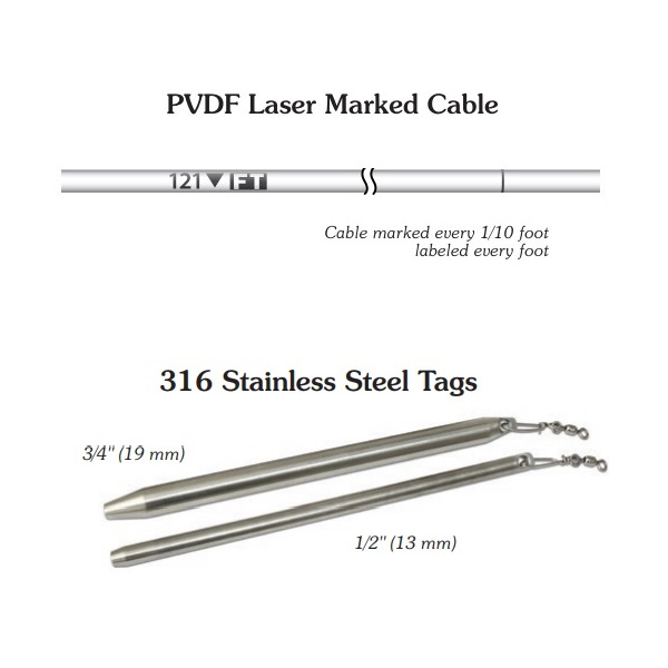 Solinst 107793 Replacement Polyvinylidene Fluoride Laser Marked Cable 200ft for Tag Line (Tag Extra)