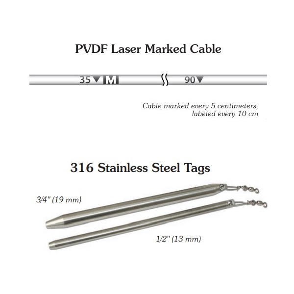 Solinst 107807 Replacement Polyvinylidene Fluoride Laser Marked Cable 250m for Tag Line (Tag Extra)