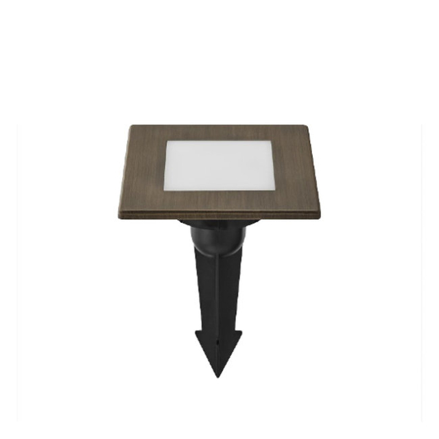 Terraa LDS-WS2BR3000K Low Voltage, Antique Brass, Square Deck, Light 150 Lm, 3000K