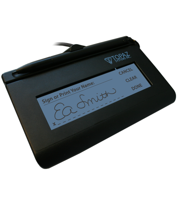 Topaz T-LBK462-BSB-R SignatureGem LCD 1x5 Electronic Signature Pad (Virtual Serial USB) with Software