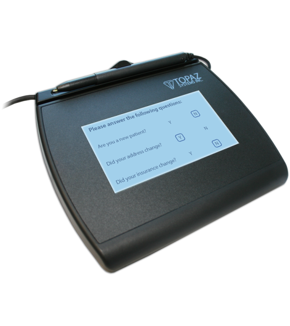 Topaz T-LBK755-BHSB-R SignatureGem LCD 4x3 Electronic Signature Pad (Dual Serial/HID USB Backlit) with Software