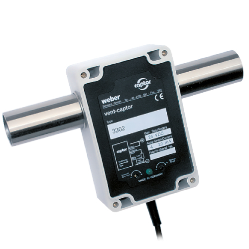 Weber Sensors 3302.30/28/20 Inline Vent-Captor Unit 24 VDC, 4-20 mA output, 20 m/s, 28 mm Sensing Tube, 25 mm i.d.